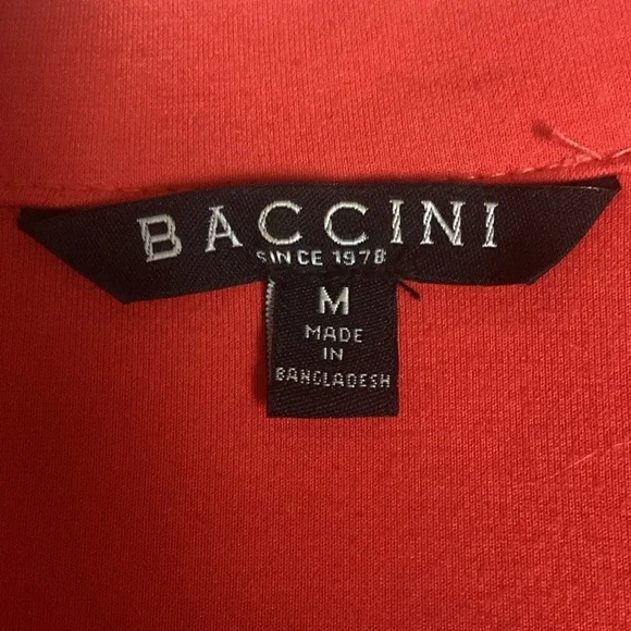 Baccini Sz M Orange with Silver Buttons Collar Long Sleeve Women’s Jacket - Picture 4 of 8
